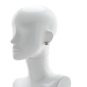 C Silver Logo Stud Earrings